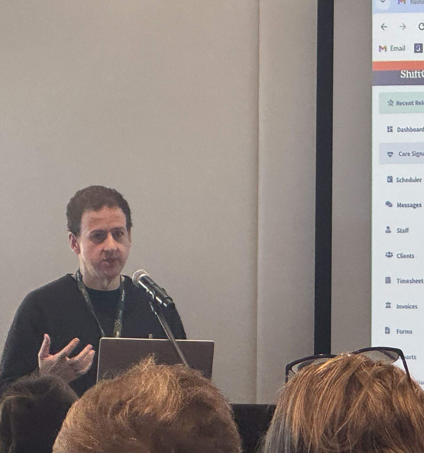Paul Slater presenting ShiftCare training to an audience at an industry event